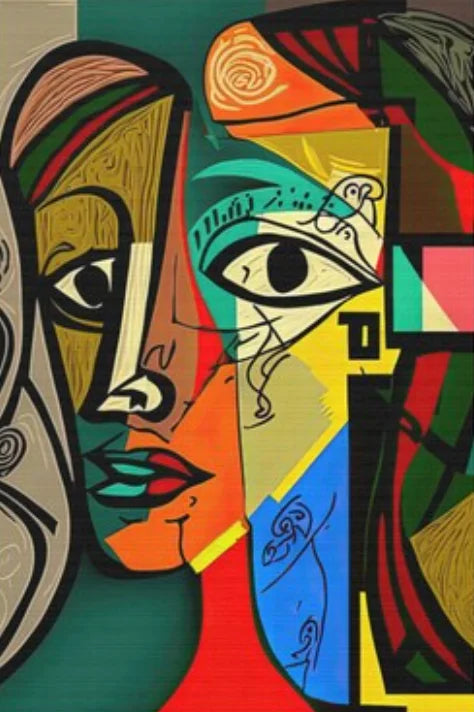 peinture abstraite cubiste style picasso pour décoration murale