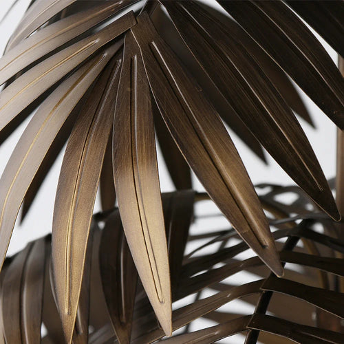lustre industriel vintage en feuilles de cocotier style bohème tropical - vue 2 sur 9