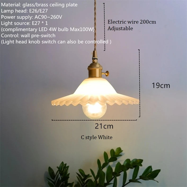 suspension nordique vintage rustique verre cuivre décoration wabi-sabi
