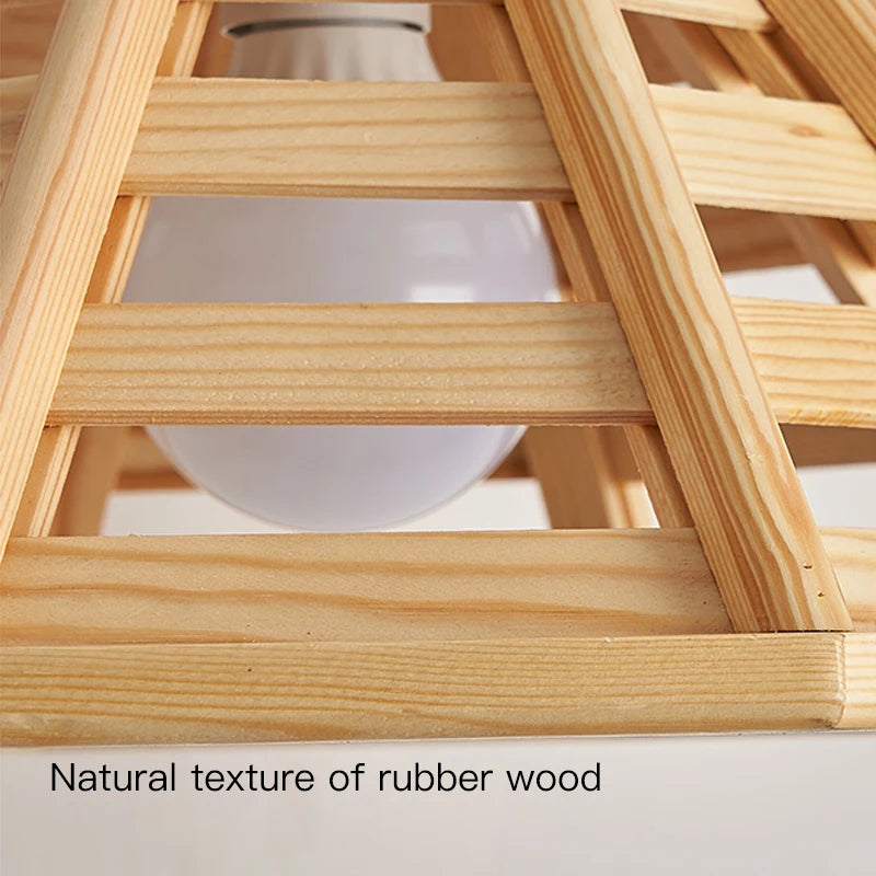 Moderne Pendelleuchte aus Holz mit LED-Beleuchtung für den Innenbereich - vue 6 sur 7