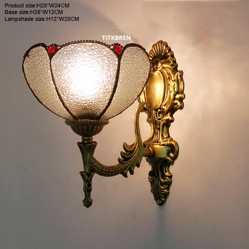 applique murale baroque en verre teinté à fleurs turques - vue 12 sur 18