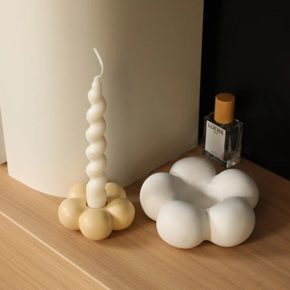bougeoir en céramique spirale décoration nordique pour la maison - vue 5 sur 8