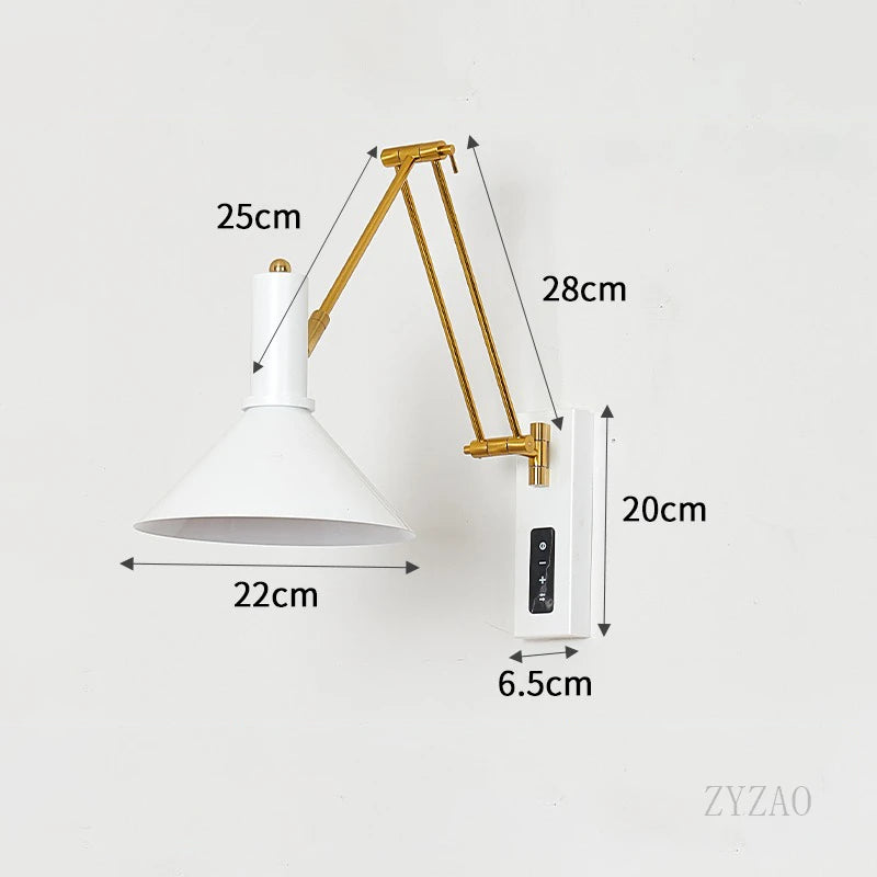 Schwenkbare Wandleuchte LED dimmbar Bauhaus Spot Vollspektrum - vue 8 sur 9