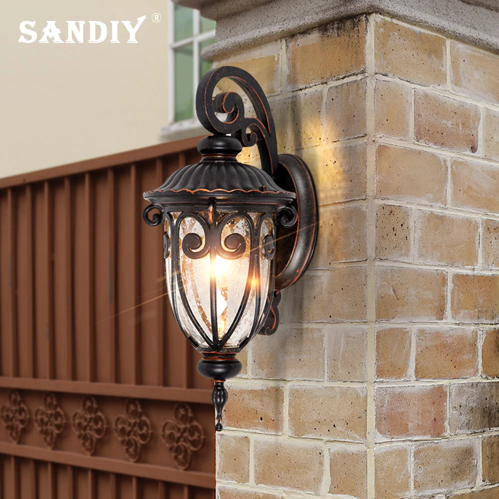 Lampadaire et applique murale vintage étanche pour jardin sandiy - vue 4 sur 11