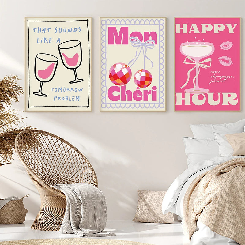 affiche citation disco mon chéri art culinaire décoration murale