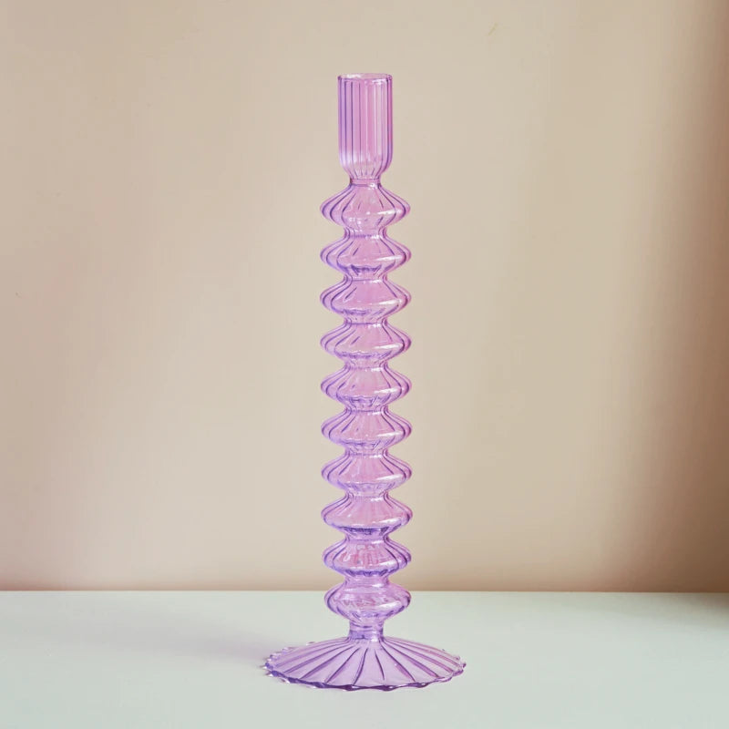 bougeoirs en verre pour décoration de mariage et cadeau Noël - vue 24 sur 24