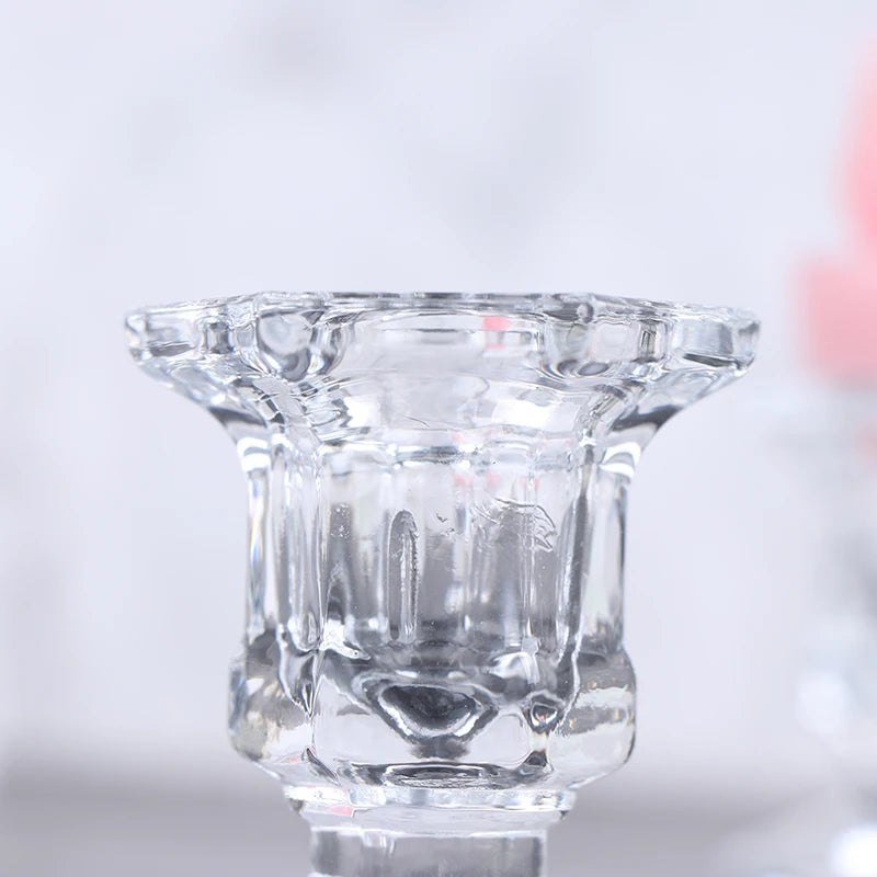 bougeoir en verre cristal pour mariage et décoration intérieure - vue 7 sur 9