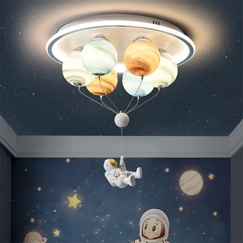 SANDYHA LED-Deckenleuchte Astronaut Planet für Kinder - vue 2 sur 8