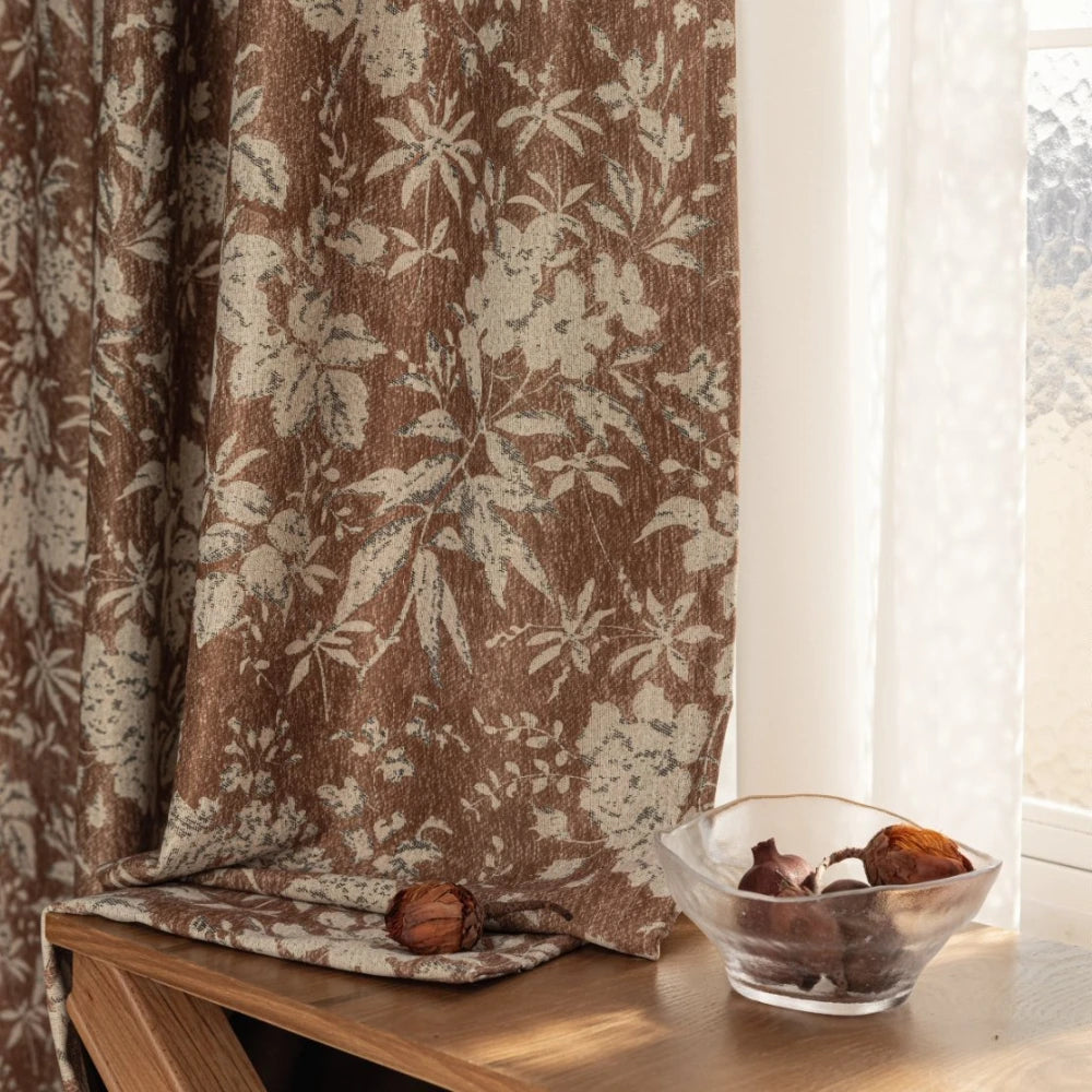 Rideau occultant floral élégant pour chambre salon intérieur - vue 5 sur 8