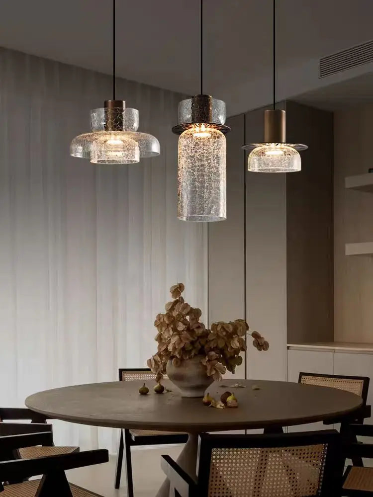 suspension en verre craquelé style américain rétro pour intérieur - vue 4 sur 12