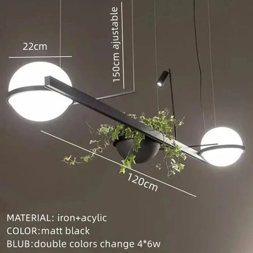 Moderner DIY-LED-Kronleuchter mit Blumentopf für himmlischen Garten - vue 11 sur 18