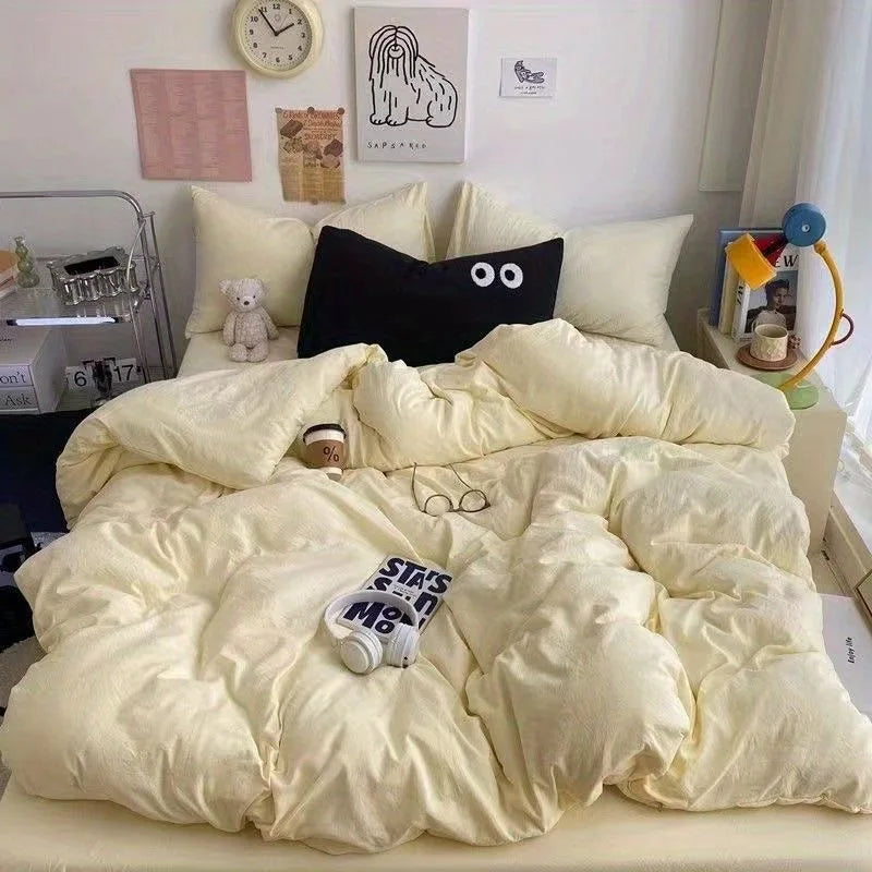 ensemble de literie coréenne avec housse drap et taie