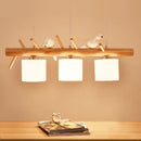 Suspension nordique en bois pour Table à manger île de cuisine lustre Led créatif oiseau moderne Bar café arbres éclairage suspendu