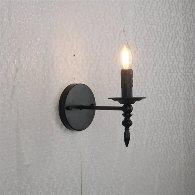 Vintage-Wandleuchte aus Eisen mit dekorativen Retro-Lichtern - vue 3 sur 9
