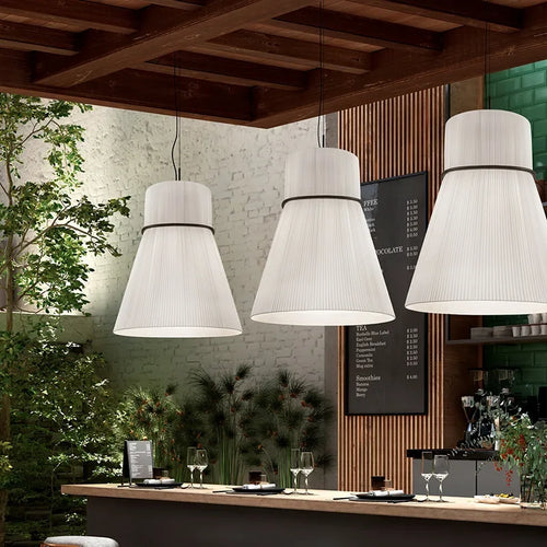 Moderne Pendelleuchte aus Stoff für dekorative Innenbeleuchtung - vue 2 sur 15