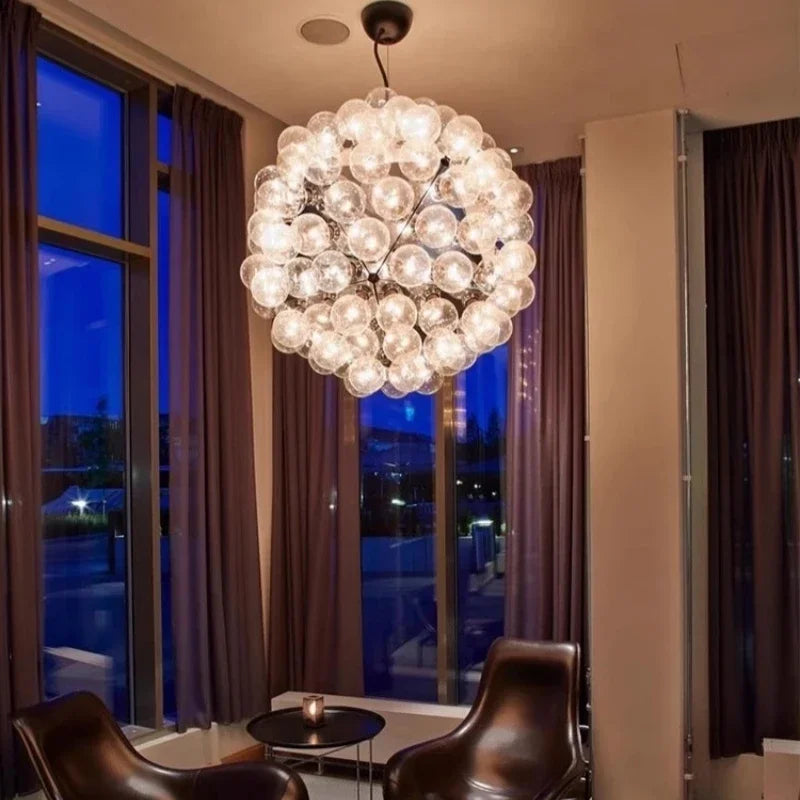 lustre led créatif à bulles de verre nordiques pour intérieur - vue 7 sur 9