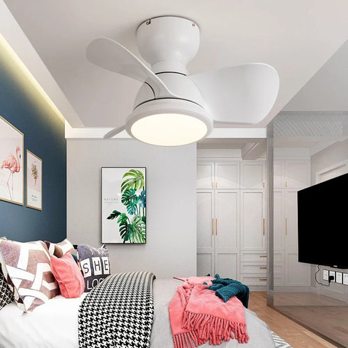 Deckenventilator mit LED-Beleuchtung und Fernbedienung für modernes Interieur - vue 4 sur 9