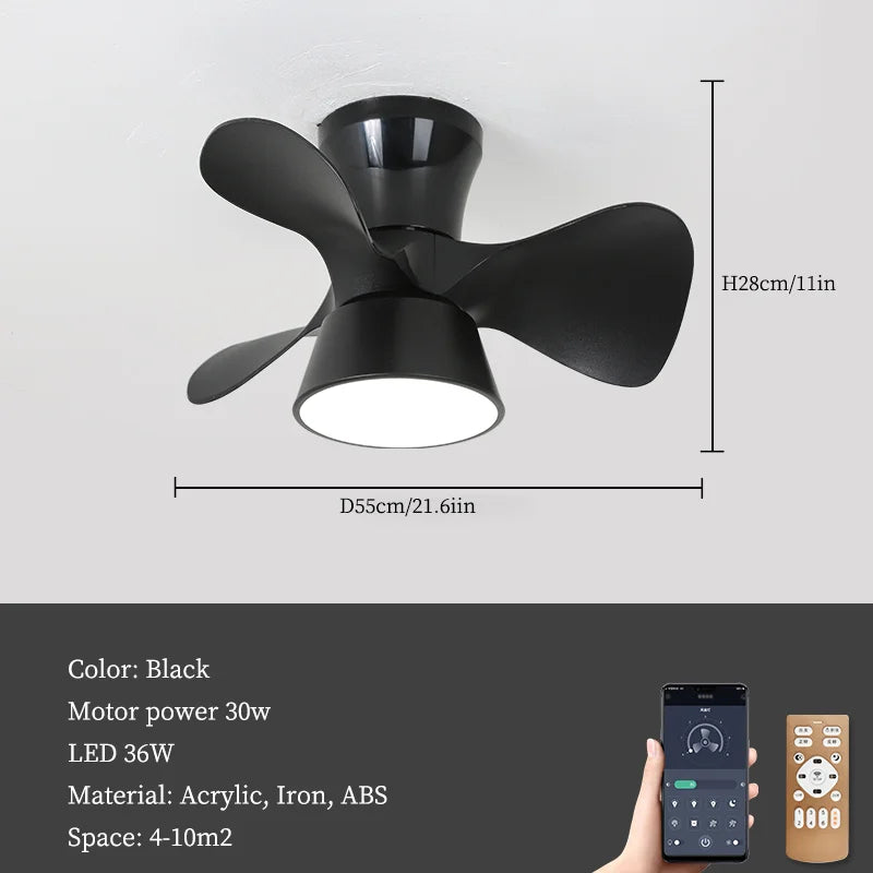 Moderner LED-Kronleuchter mit Deckenventilator für den Innenbereich - vue 8 sur 10