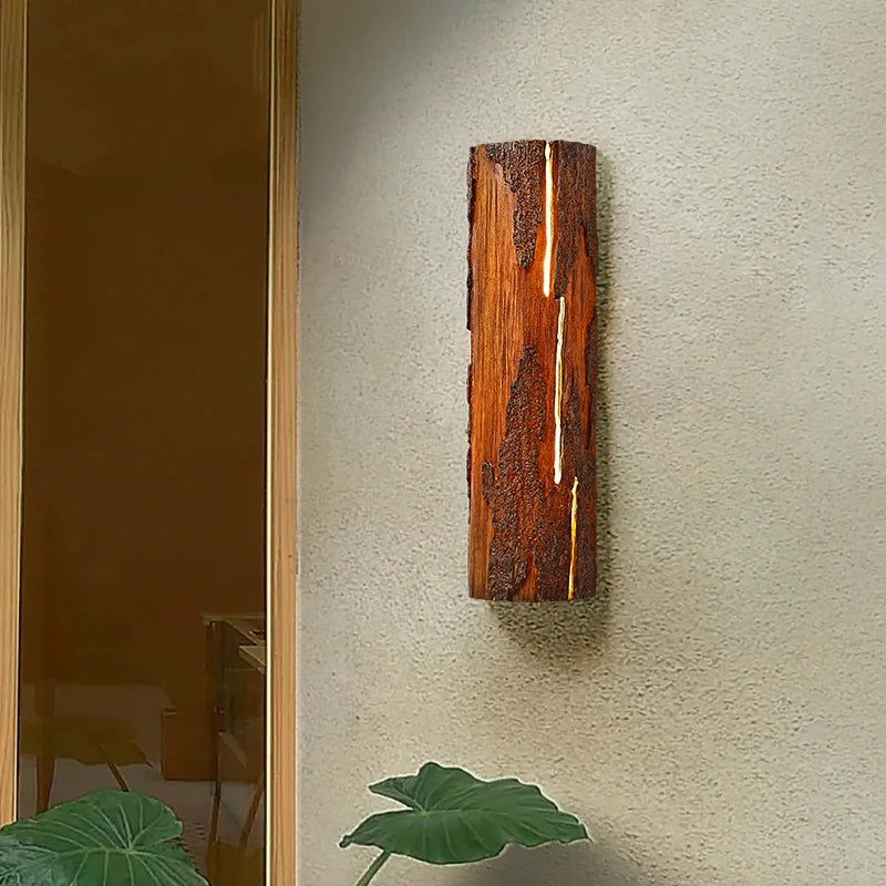 Modern creative tree stump LED wall lamp, indoor bedside wall lamp, designer, hotel, villa, cafe, passage, Art Deco, G9 - vue 6 sur 10