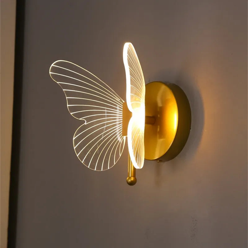 LED-Wandleuchte minimalistisch Schmetterlingsform Hausdekoration - vue 3 sur 10