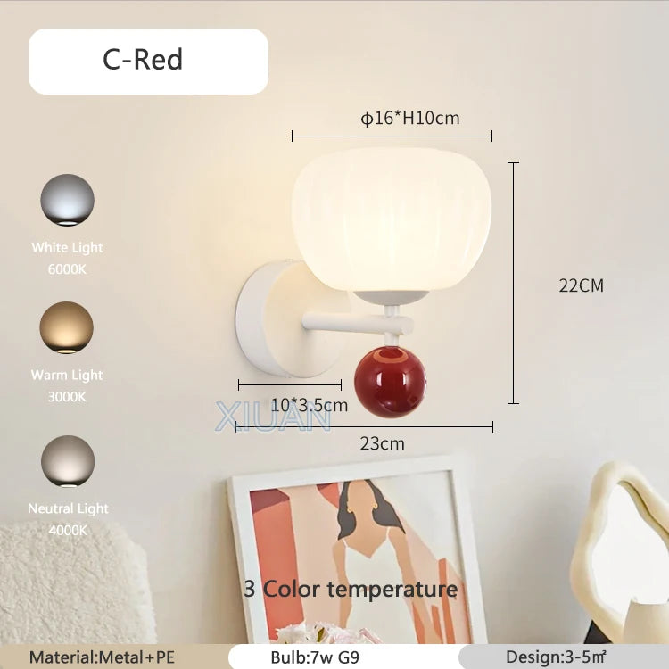 Nordische LED-Wandleuchte in Pilzform G9 - vue 11 sur 11
