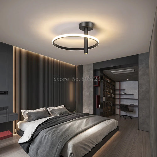 Moderner LED-Deckenleuchte Minimalistisch Ringförmig für Wohnräume - vue 4 sur 24