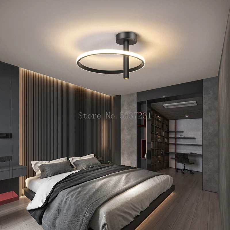 Moderner LED-Deckenleuchte Minimalistisch Ringförmig für Wohnräume - vue 4 sur 24