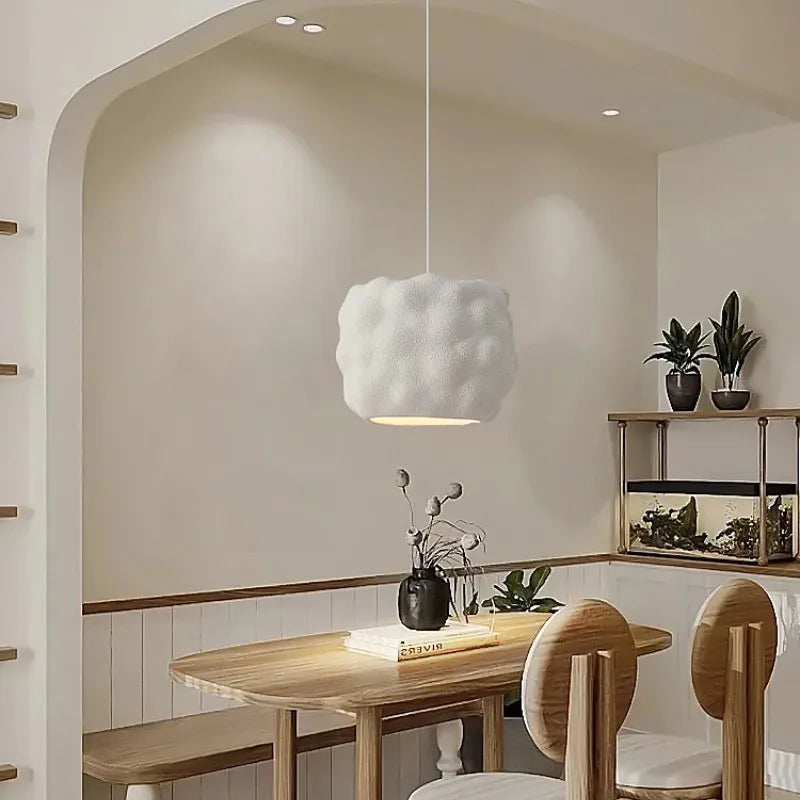 Suspension nordique Wabi Sabi Style crémeux E27 pour Restaurant Bar chambre salon