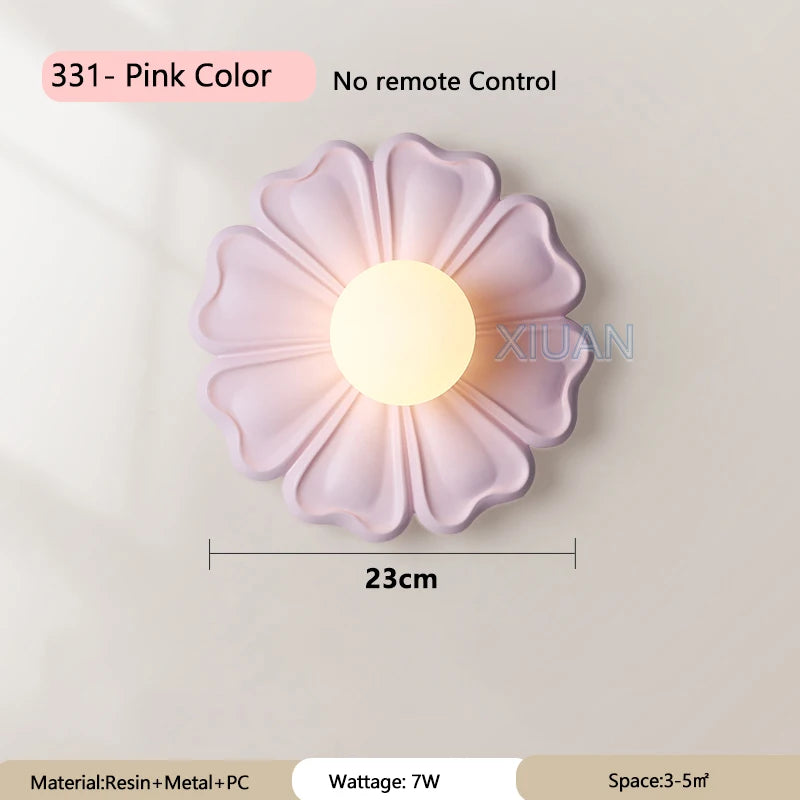 Kreative Wandleuchte Blumenlampe aus Resin für Kinder