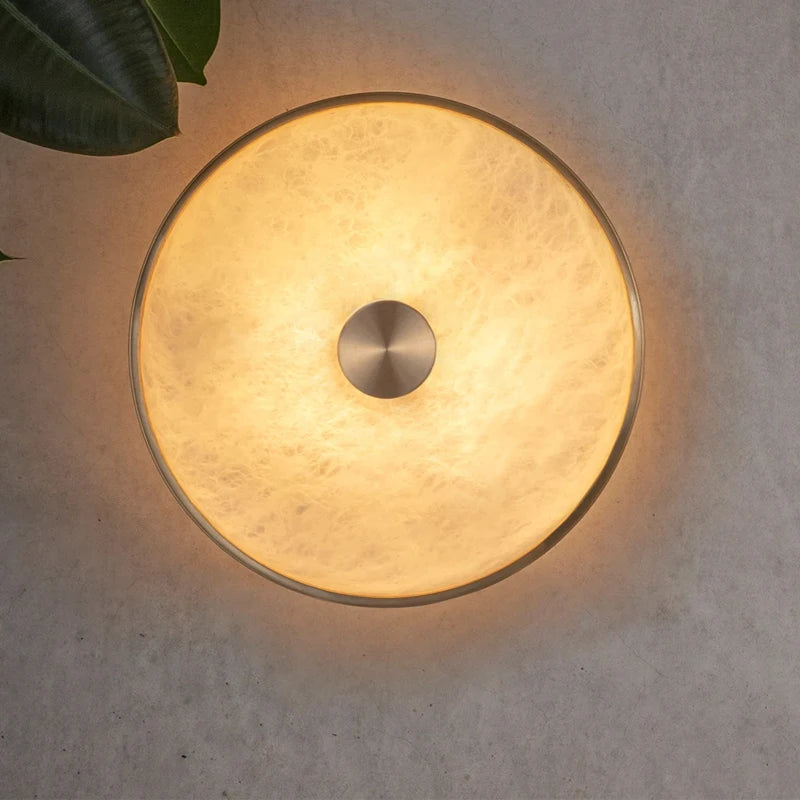 lampe de chevet créative en cuivre et marbre naturel à led - vue 4 sur 9