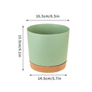 grand pot circulaire en plastique pour plantes d'intérieur avec drainage et plateau