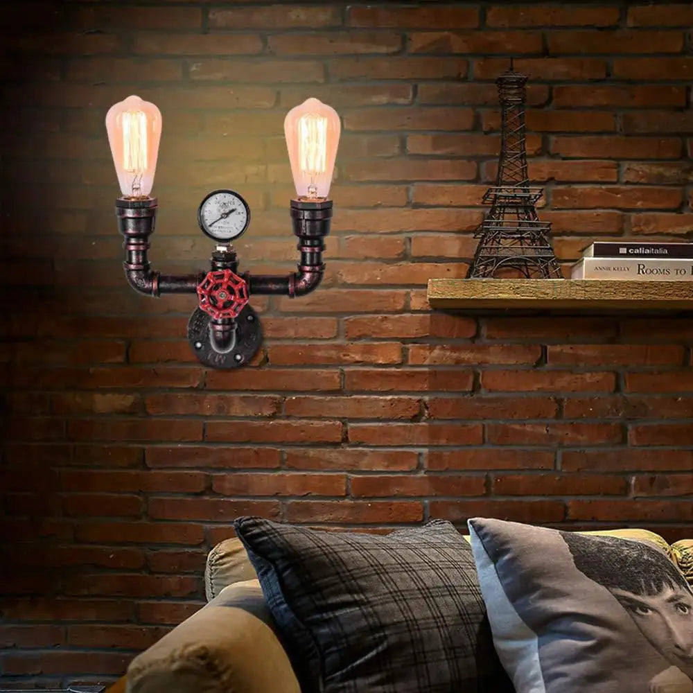 applique murale vintage steampunk à tuyau d'eau design industriel - vue 4 sur 10