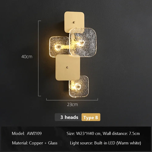 LED-Wandleuchte Kupfer Design für moderne dekorative Beleuchtung - vue 10 sur 9