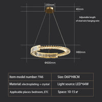lustre moderne en cristal k9 pour décoration intérieure élégante