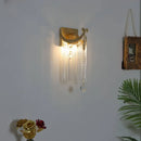 applique murale rétro en cristal et laiton vintage pour intérieur élégant