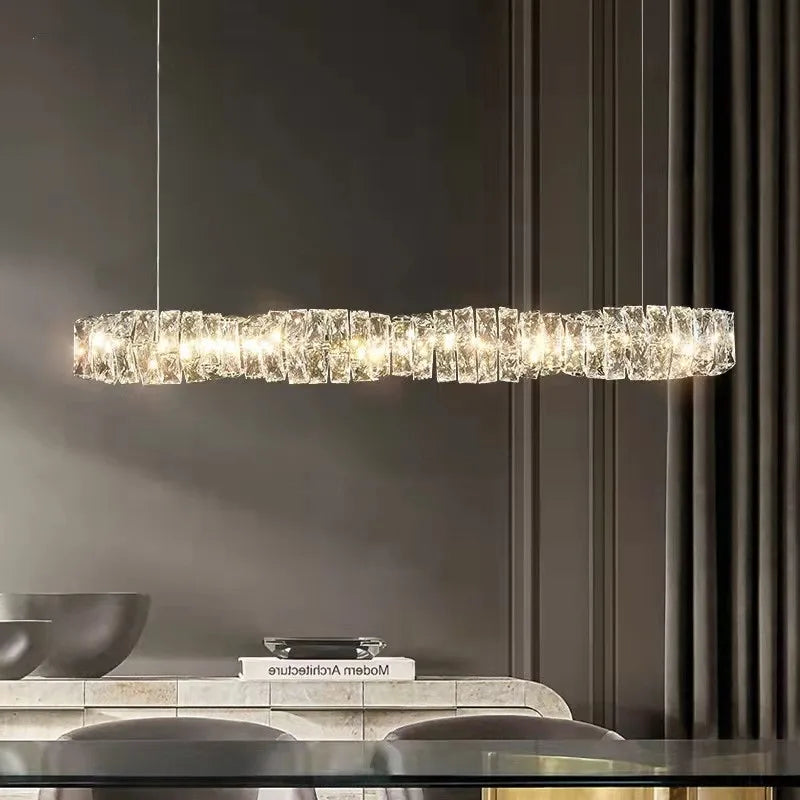 Lustre Led suspendu en cristal K9 de luxe - vue 2 sur 23