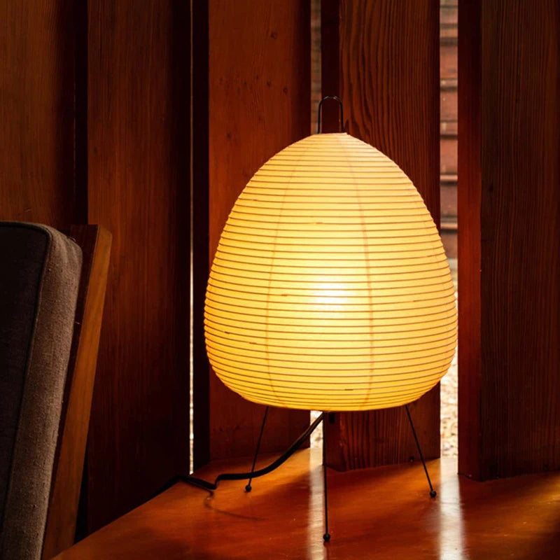 lampe de Table Style japonais papier de riz trépied lampe de bureau décor à la maison lumières créatives salon étude chambre lampe E27 lumières pour la maison - vue 6 sur 9
