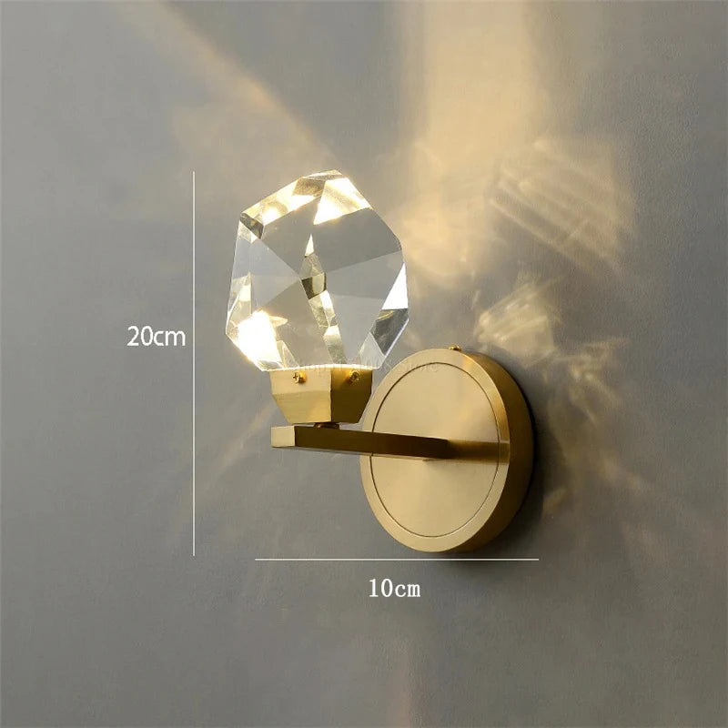 applique murale moderne en cristal de luxe décorative led