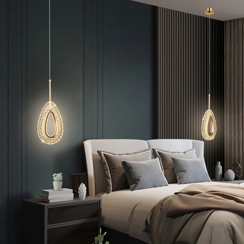 Suspension LED en cristal au design nordique - vue 4 sur 8