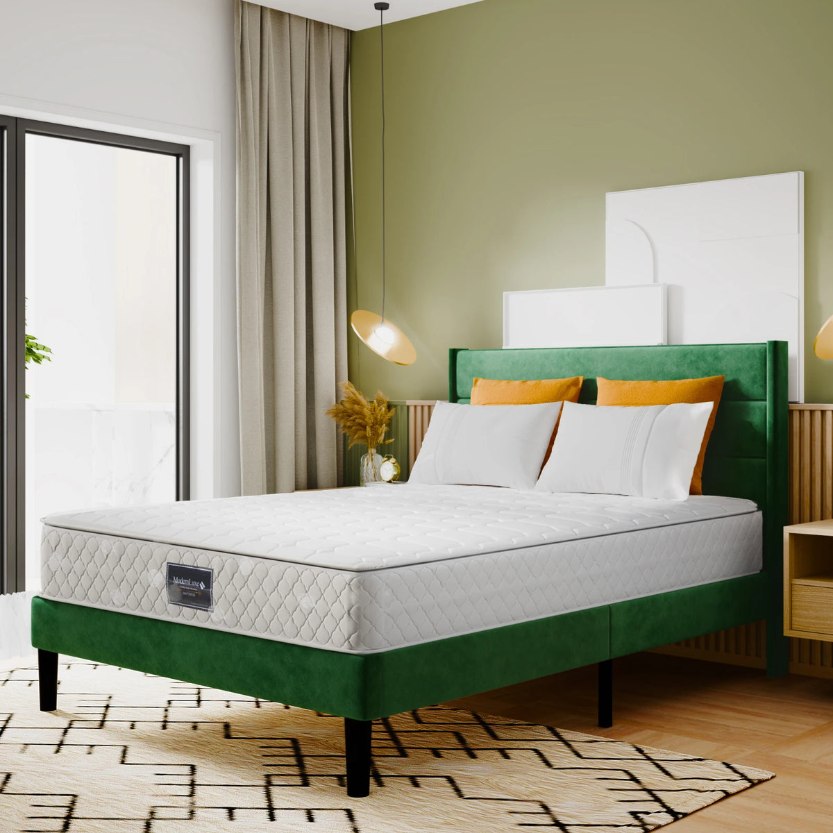 Spring mattress-7-zone cold foam mattress, pocket sprung-160x200cm-100%Oeko-quilted microfiber cover topping-25cm high