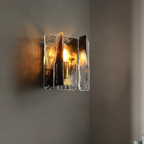 Elegante Wandleuchte aus Glas und Kupfer im nordischen Design - vue 2 sur 7