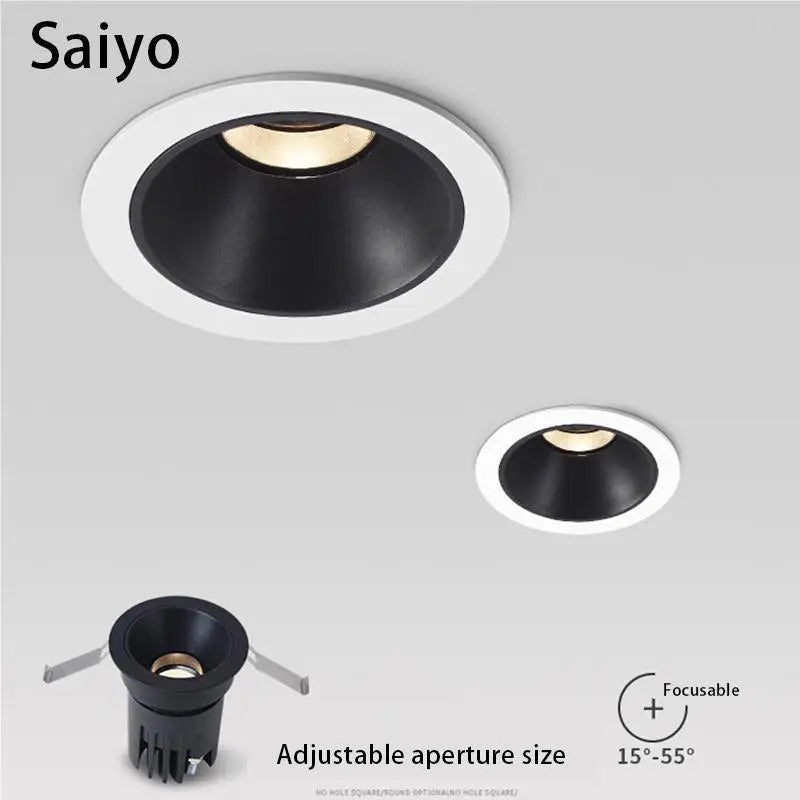 projecteurs led encastrés foco lampe aluminium downlight - vue 2 sur 7