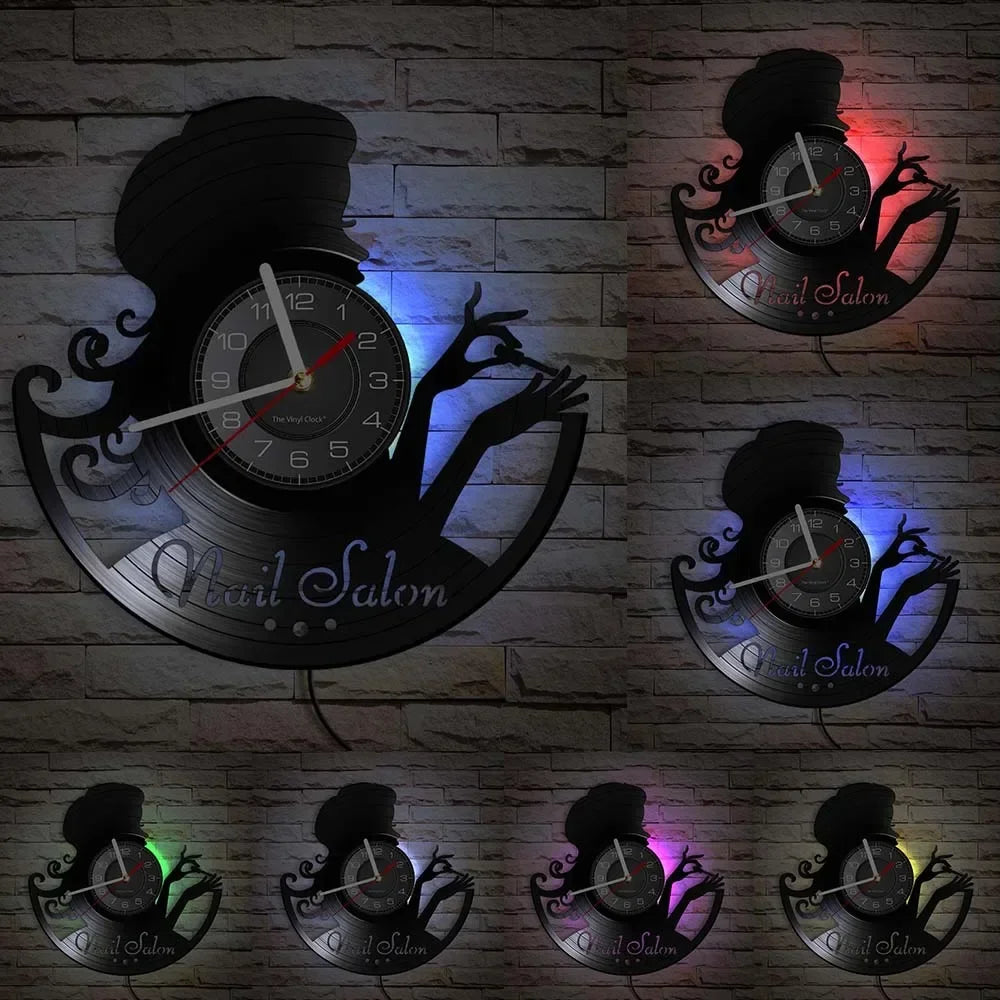horloge murale vinyle pour salon de manucure et beauté - vue 24 sur 31