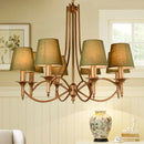 Lustre Moderne Bronze Métal Led Éclairage Salon Décor Led Tissu