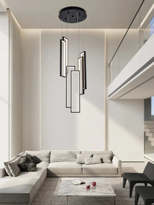 lustre nordique en aluminium intérieur dimmable led long