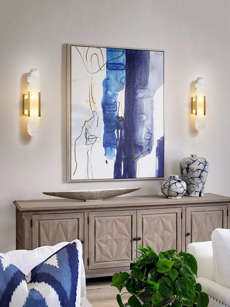applique murale moderne en cuivre et marbre naturel pour décoration intérieure - vue 4 sur 10