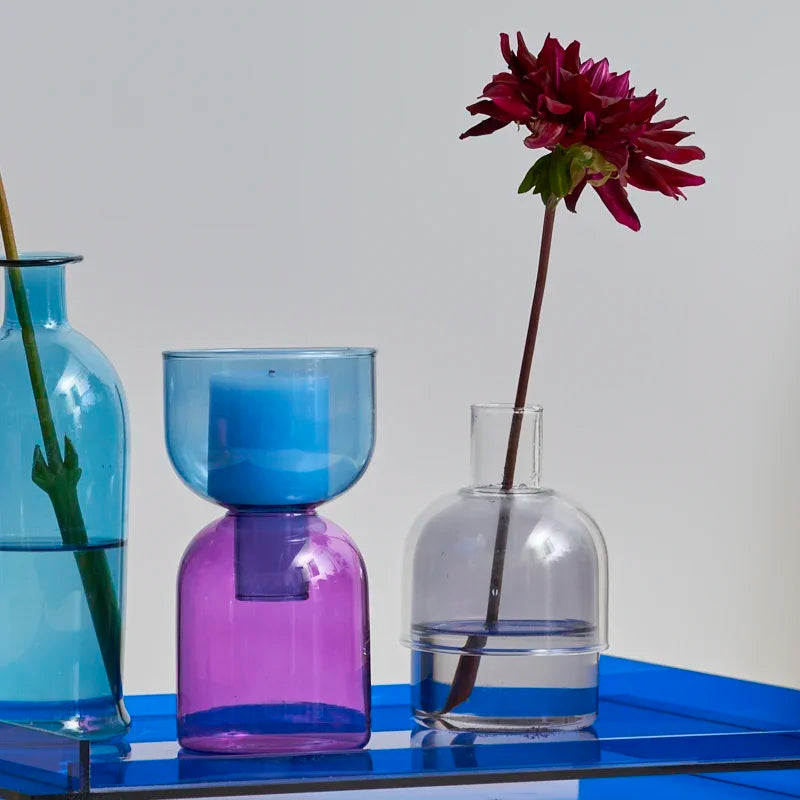 bougeoir en verre décoratif pour plantes et bougies - vue 7 sur 22
