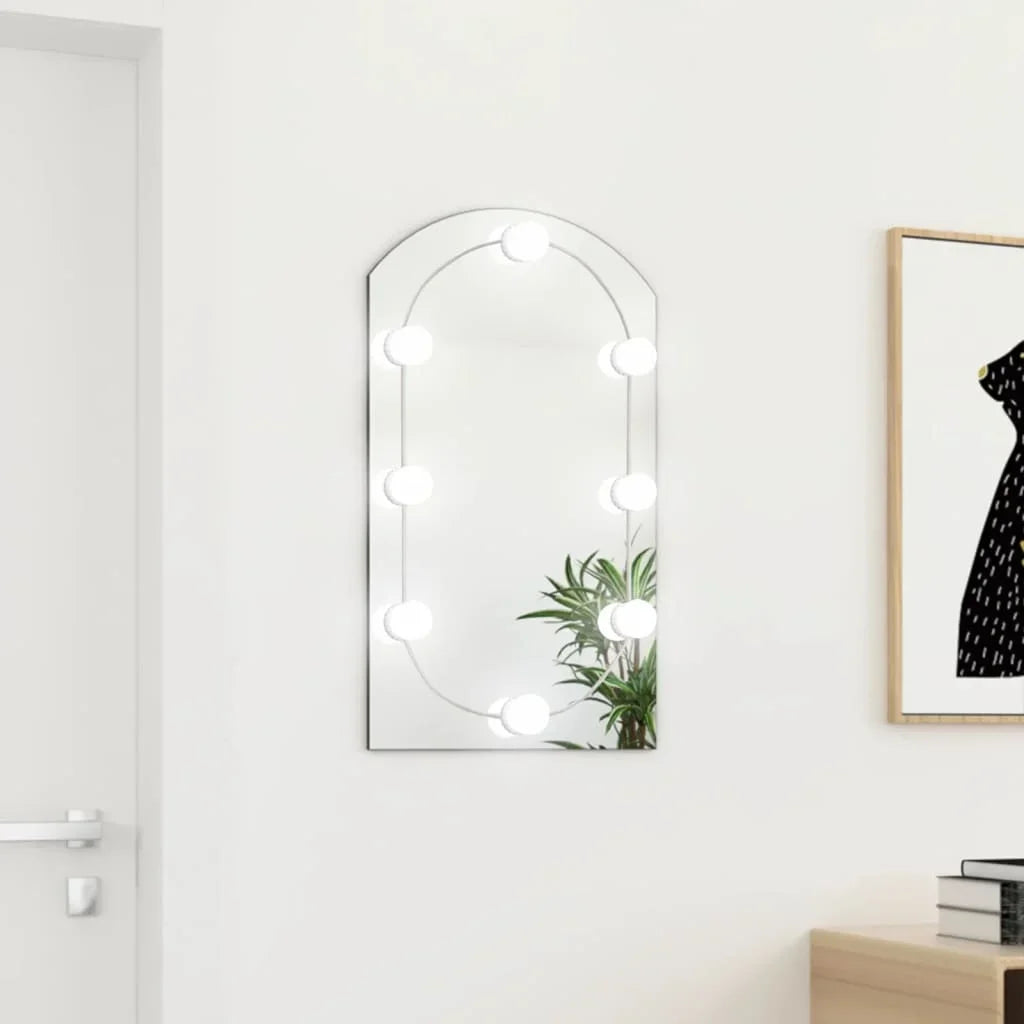miroir en arc en verre avec éclairage led décoratif mural - vue 3 sur 7