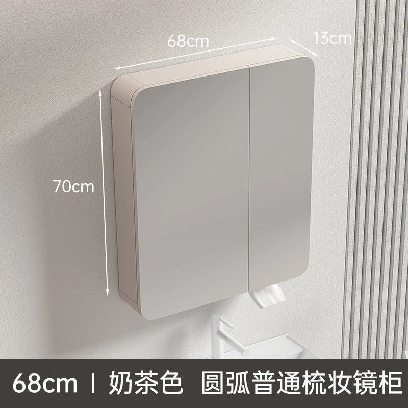armoire circulaire en aluminium avec miroir éclairage intelligent et rangement - vue 18 sur 32