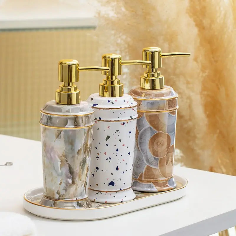 Distributeur de savon céramique pour gel douche et désinfectant